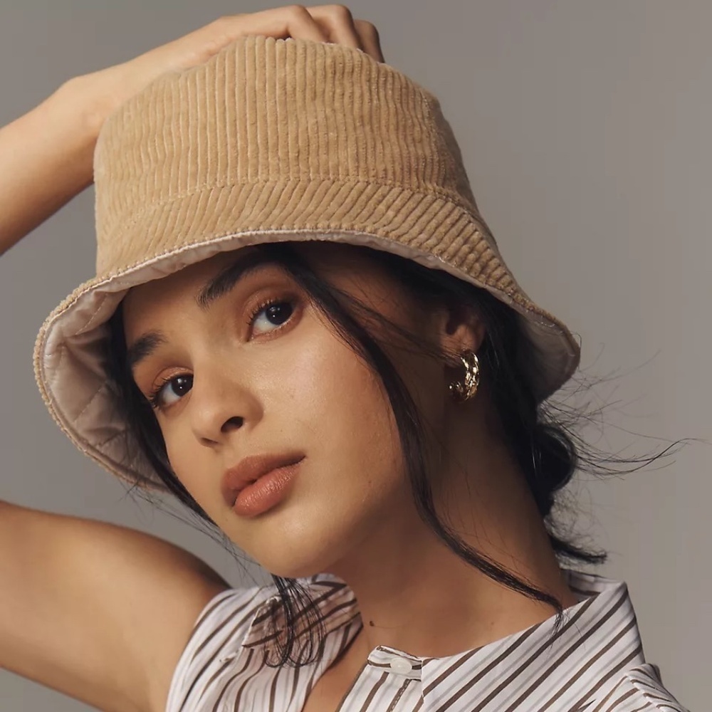 NWT Anthropologie WYETH QUILTED BUCKET HAT Reversible